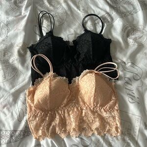 2 pack lace bralettes